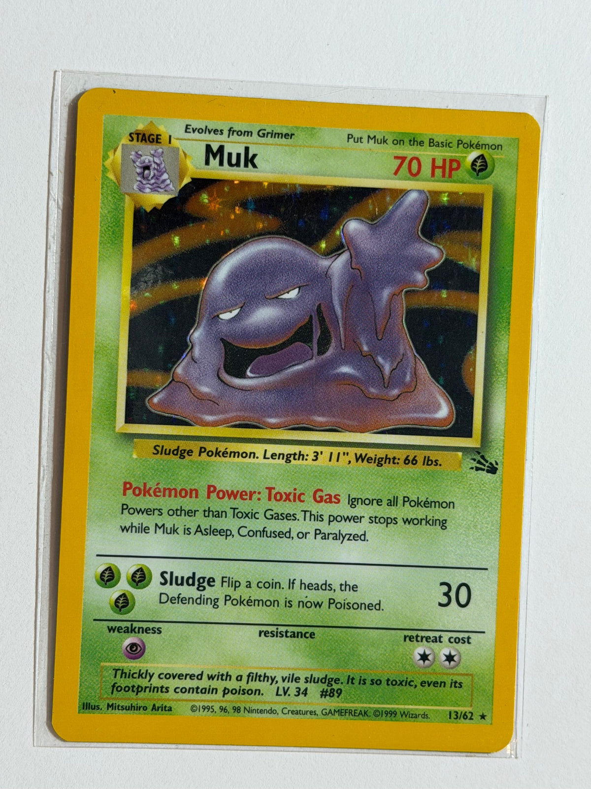 Muk (13) #13/62 Fossil Holo Rare, Unlimited Lightly played