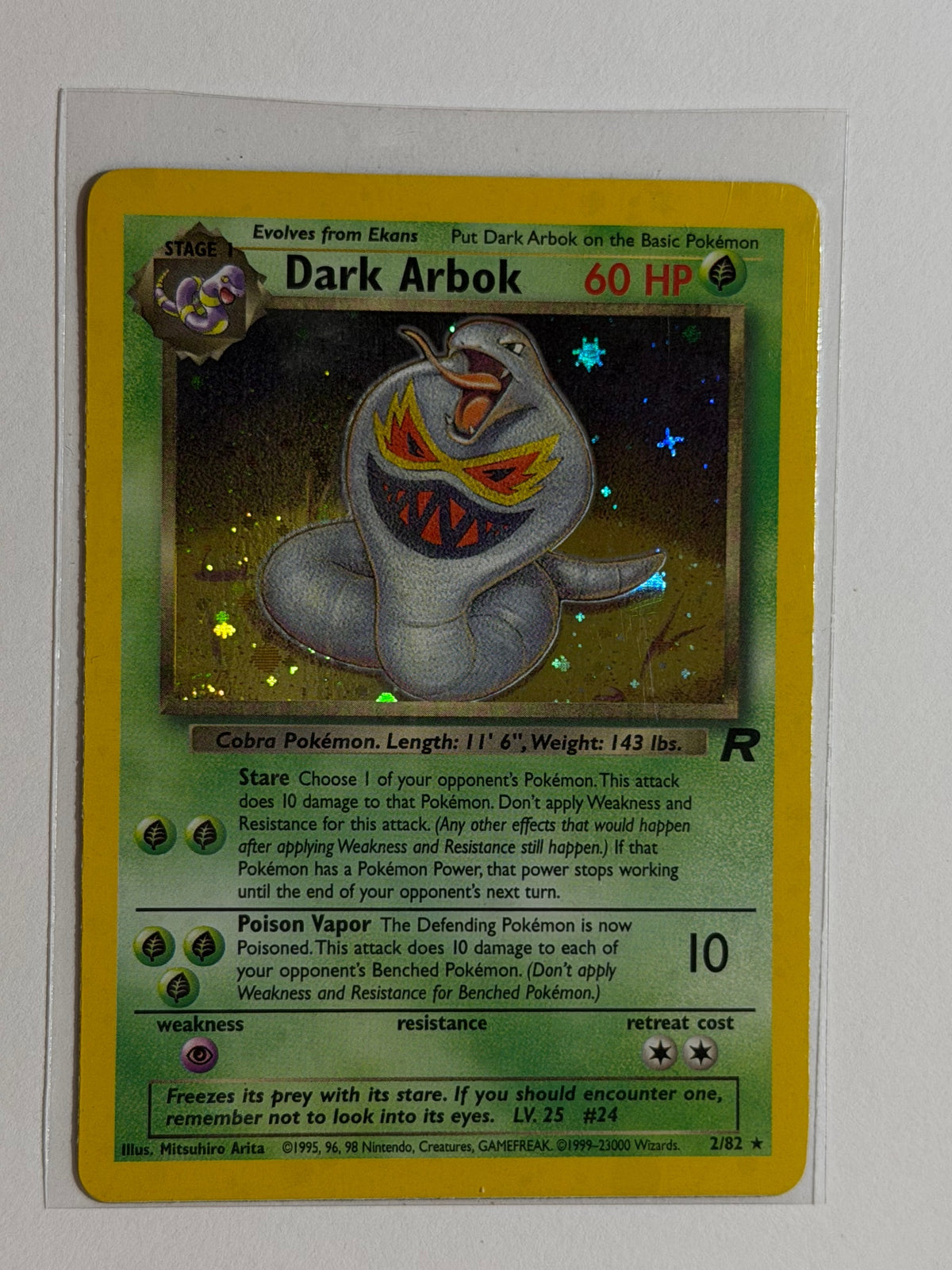 Dark Arbok (2) #02/82 Team Rocket Holo Rare, Unlimited Lightly played