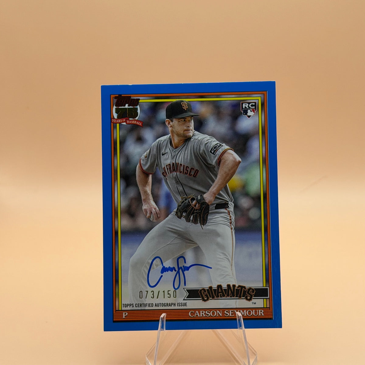 2026 Topps Series 2 Carson Seymour RC 1991 Auto Blue /150 #91A-CAR Giants