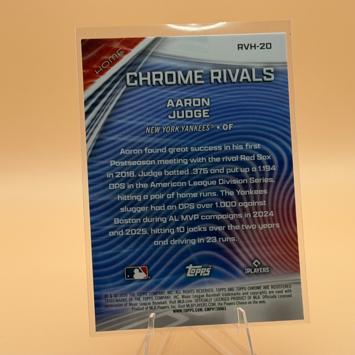 Topps Aaron Judge #RVH-20 2026 Topps Chrome Baseball Near Mint or Better