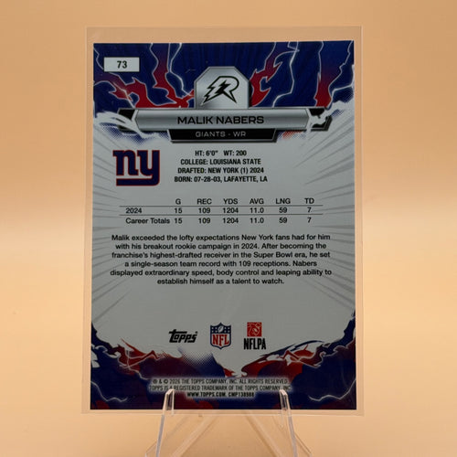 2025 Topps Resurgence Malik Nabers #73 Teal Surge /149 Giants 120/149