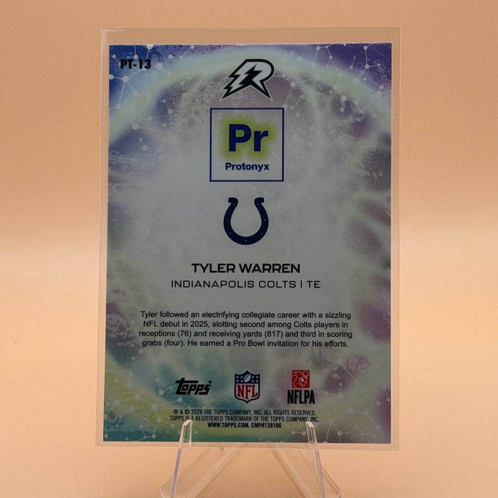 2025 Topps Resurgence Tyler Warren RC Protonyx Navy Surge /275 PT-13 Colts