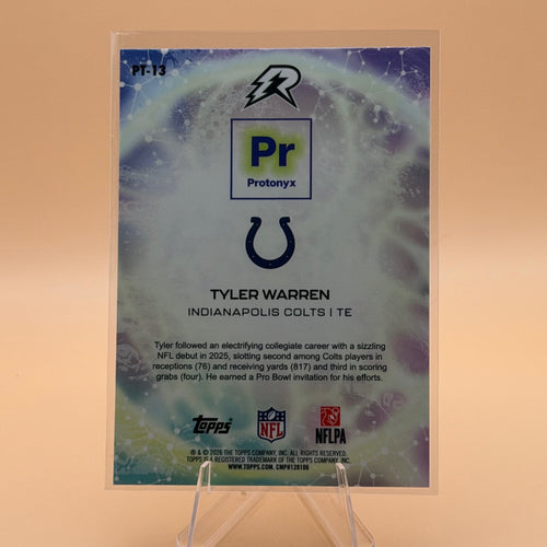 2025 Topps Resurgence Tyler Warren RC Protonyx Navy Surge /275 PT-13 Colts