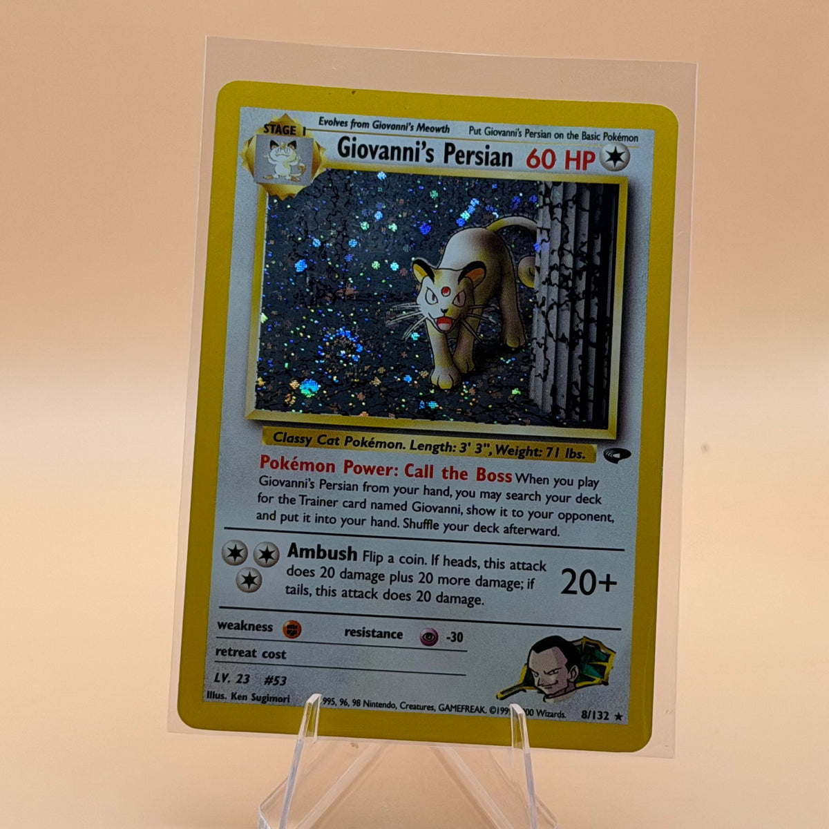 Giovanni's Persian #008/132 Gym Challenge Holo Rare Lightly played