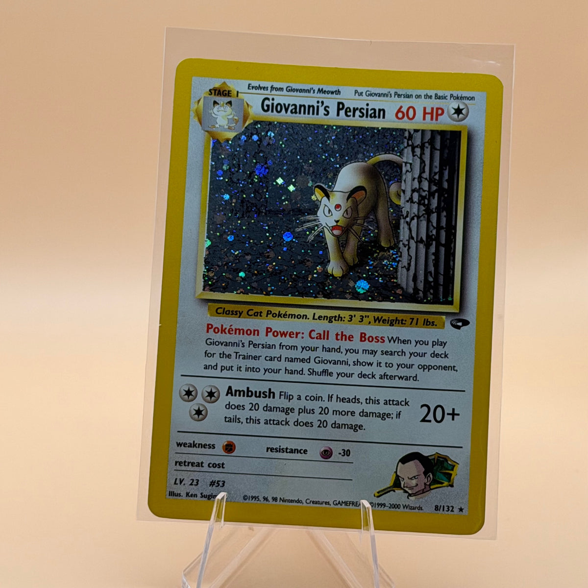 Giovanni's Persian #008/132 Gym Challenge Holo Rare Lightly played